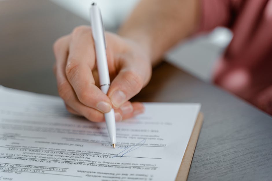 business contract document signing hands